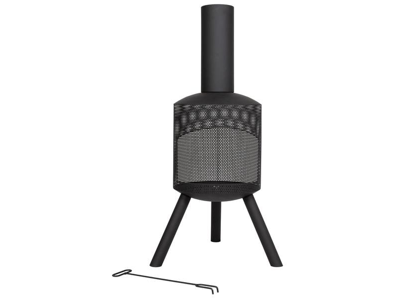 La Hacienda Erlebnisofen Santana, Ø 58 cm Perforierter Outdoor-Kamin mit dekorativem Schornstein