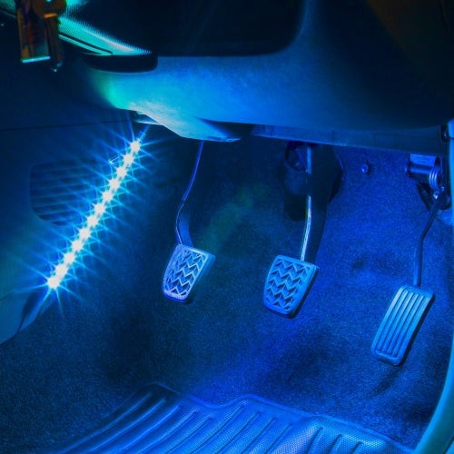 Car Interior LED Lights 4 Strips, 15 Colours, 7 Light Speed