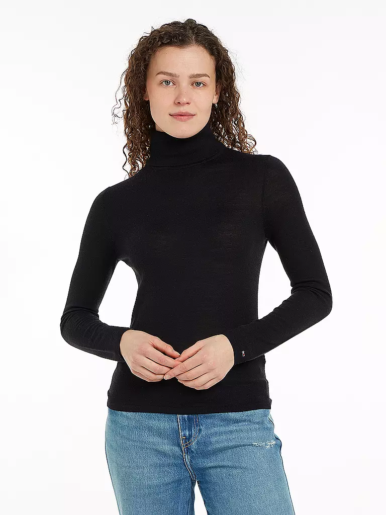 TOMMY HILFIGER Rollkragenpullover schwarz