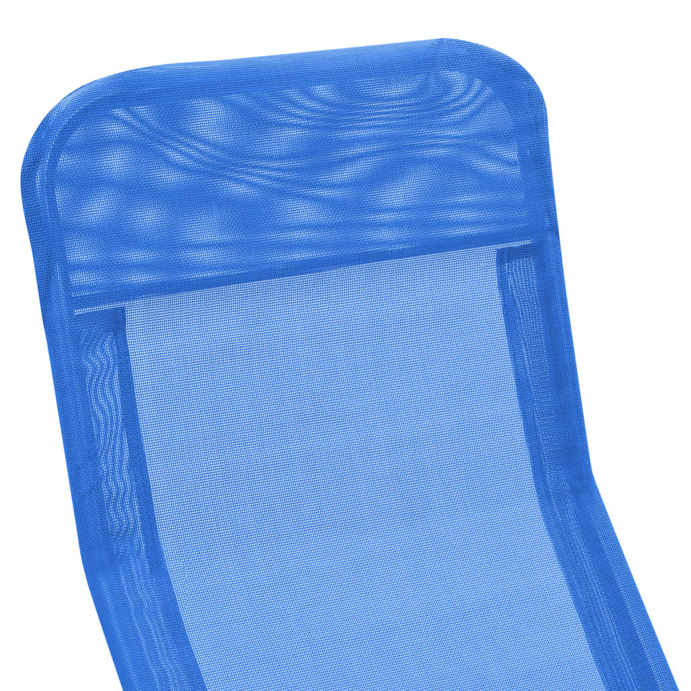 Lot de deux chaises longues pliables bleu