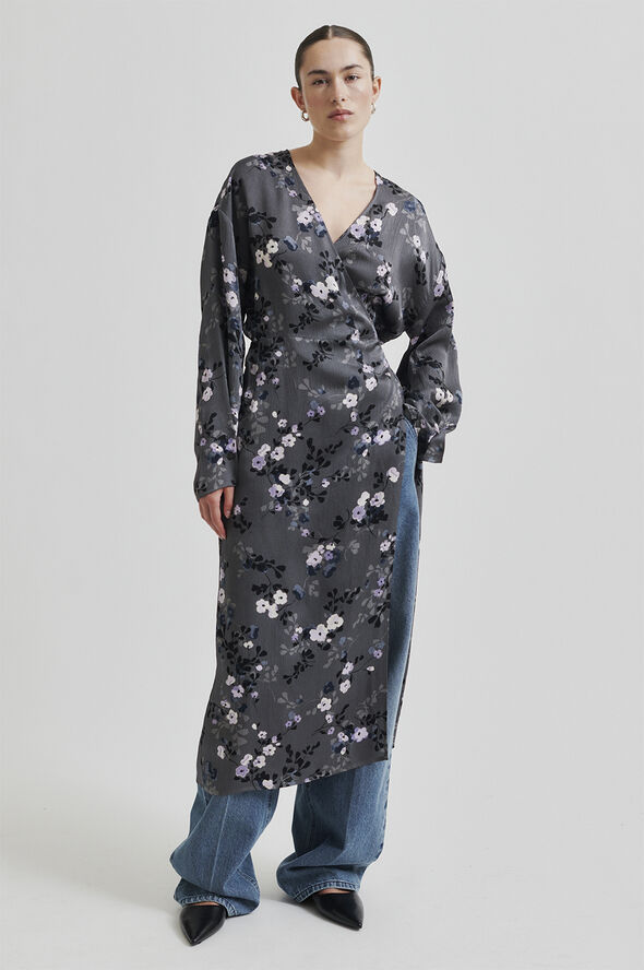Second Female Florana Wrap Dress Volcanic ash