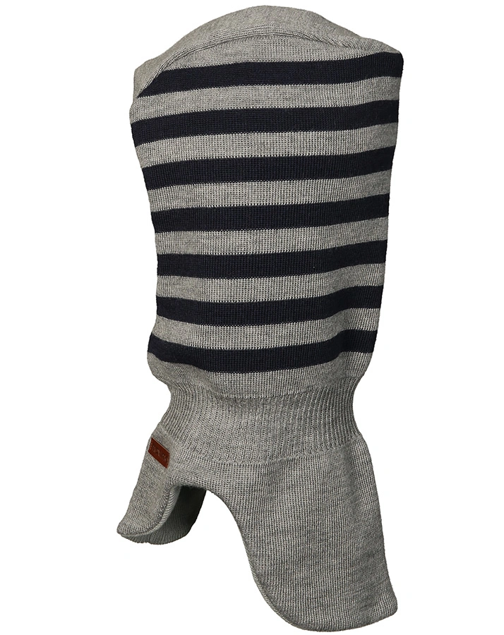 Schlupfmütze MINI – WINDSTOP  gestreift in grau/navy