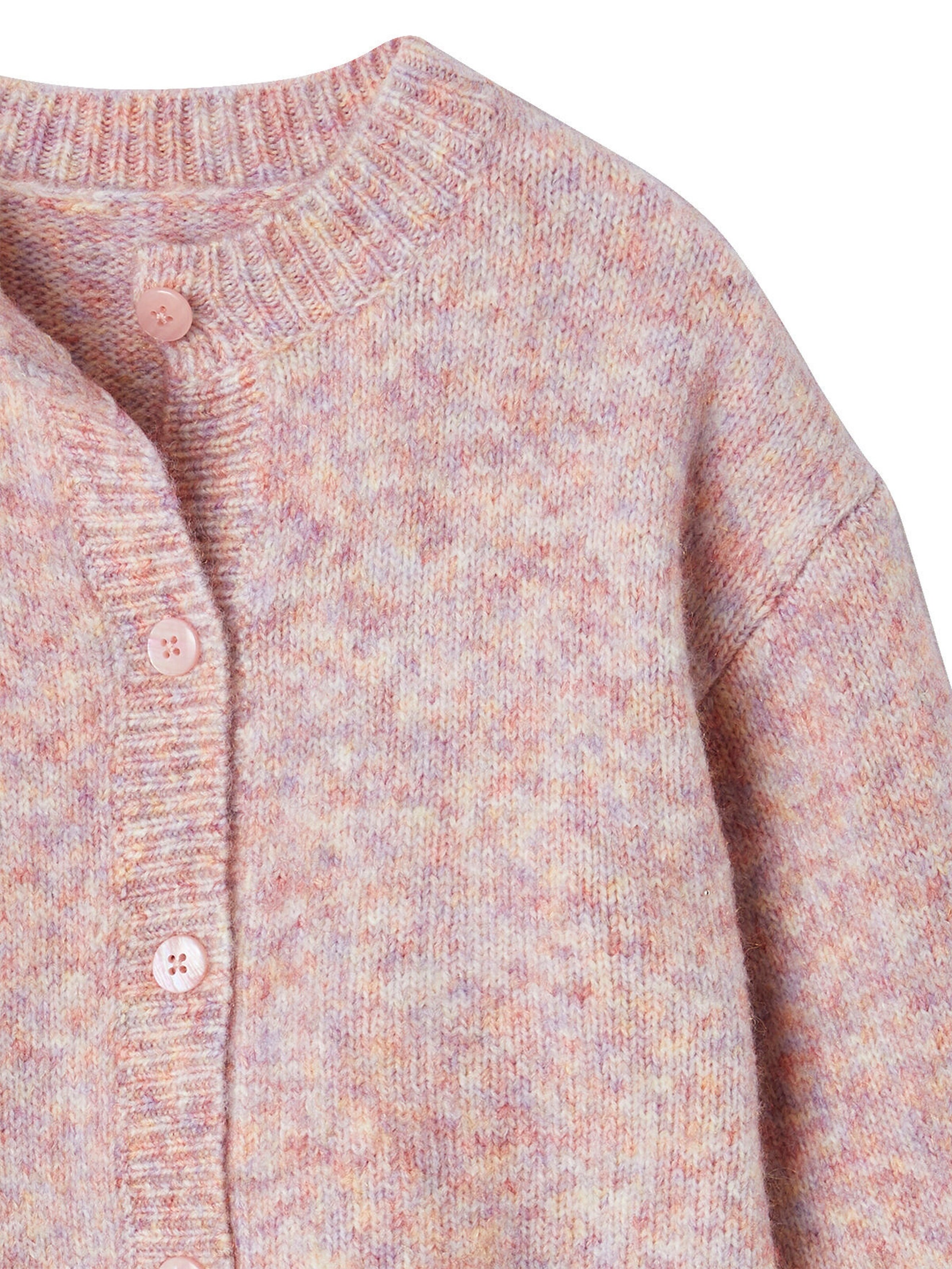 Vertbaudet Flauschige Mädchen Strickjacke rosa meliert