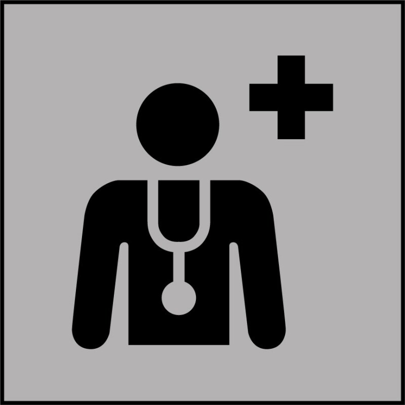 Panneau Centre médical ou médecin - ISO 7001 en Gravoply