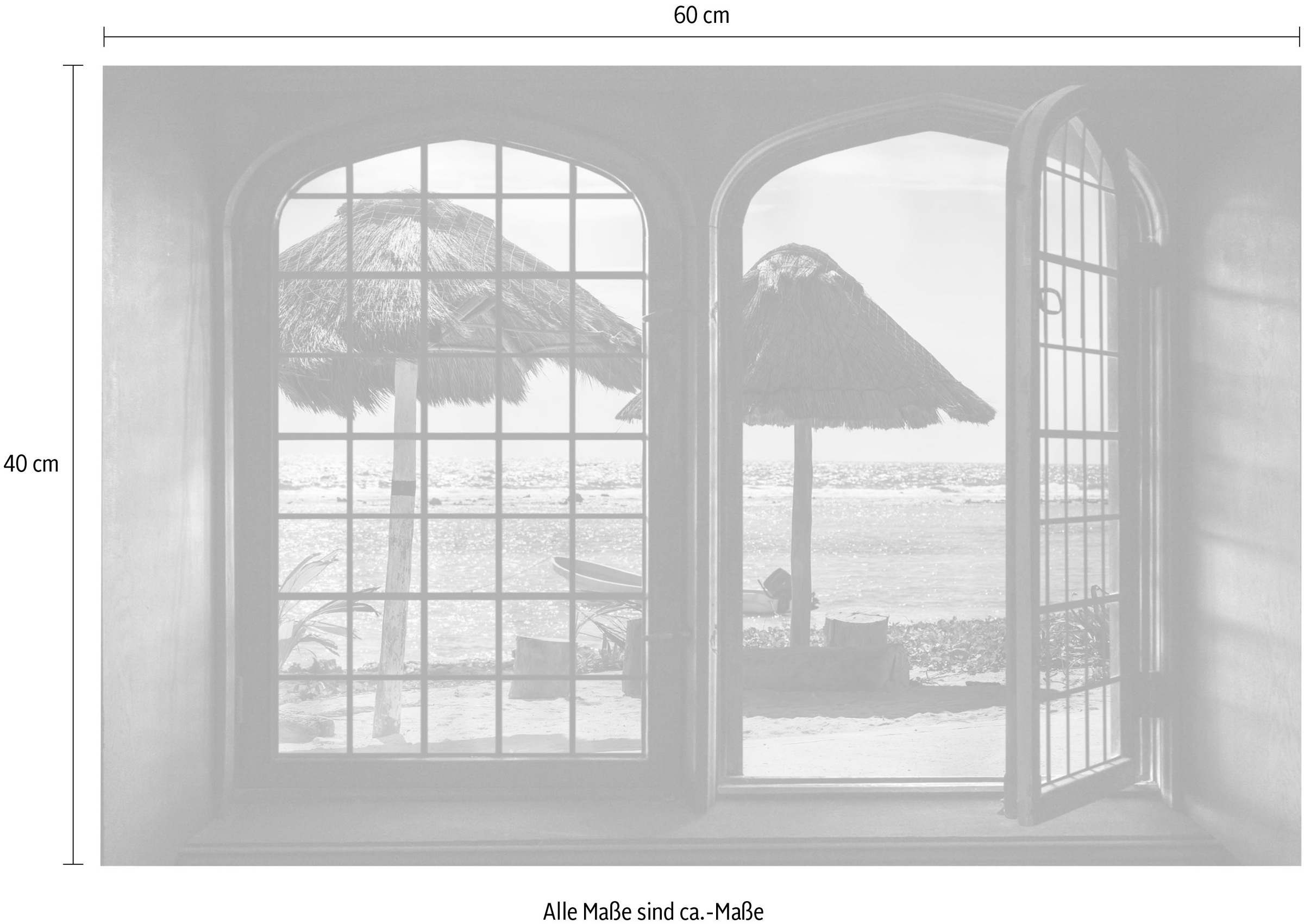 queence Wandsticker »Urlaub« Wandsticker, Wandbild, selbstklebend, 3D, Fenster
