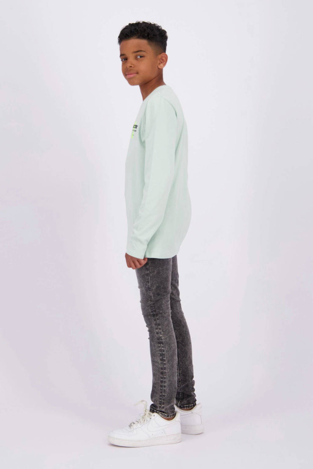 Raizzed longsleeve Jim met printopdruk zacht pistachegroen