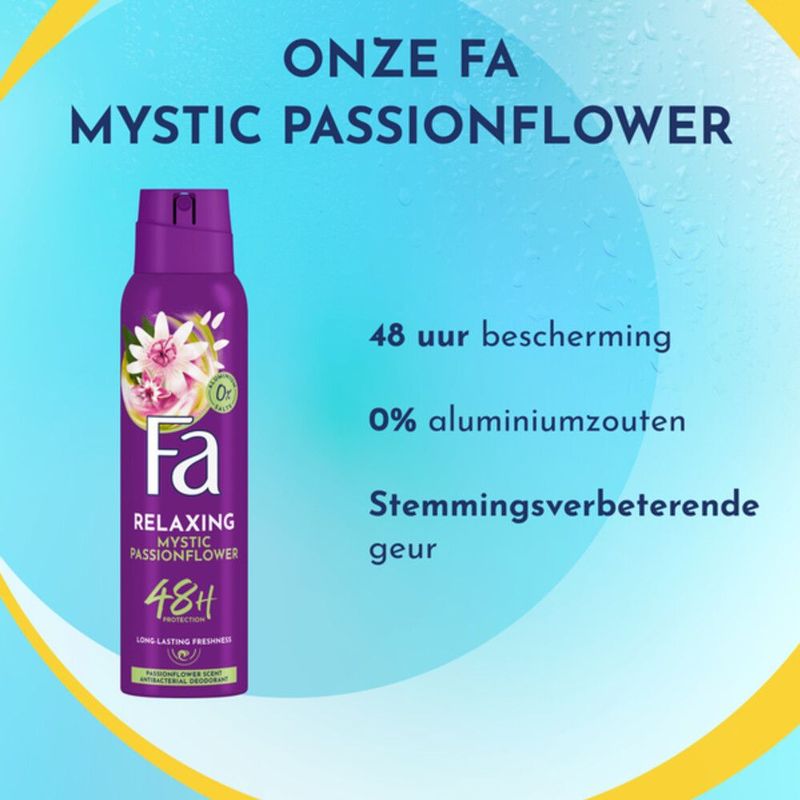 Fa - Mystic Moments - Deodorant - Passiebloem - Voordeelverpakking - 6x 150ml