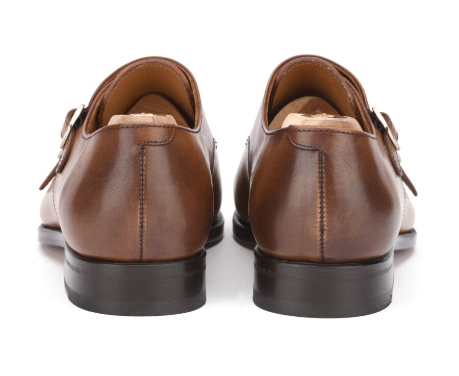 Chaussures homme double boucle Cognac Patiné - CHIGWELL