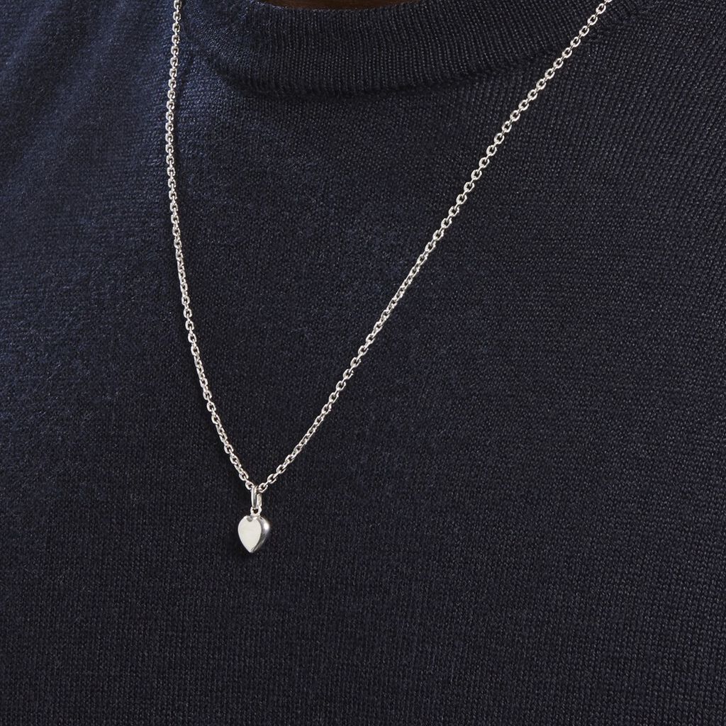 Pendentif Eudocie Coeur Lisse Or Blanc