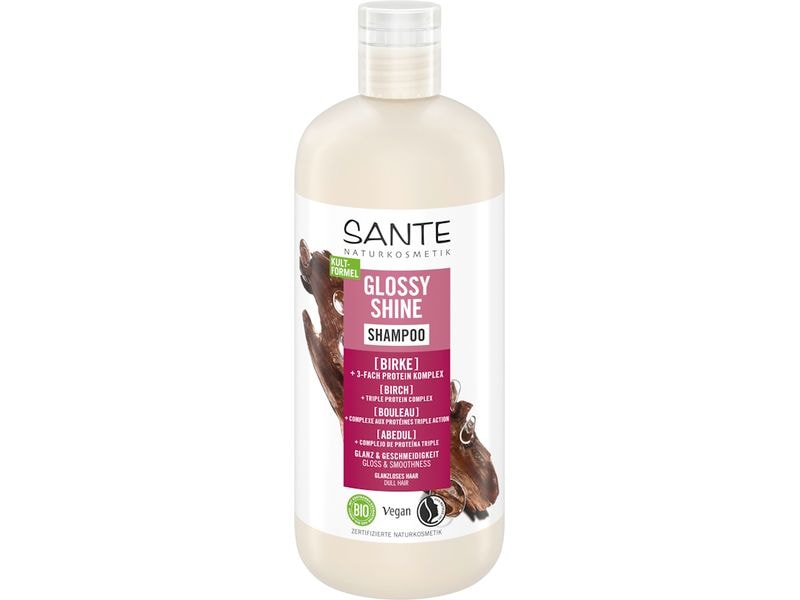 SANTE Shampoo Glossy Shine 500 ml Natürliches Haarshampoo verleiht Glanz und Geschmeidigkeit bis in die Spitzen