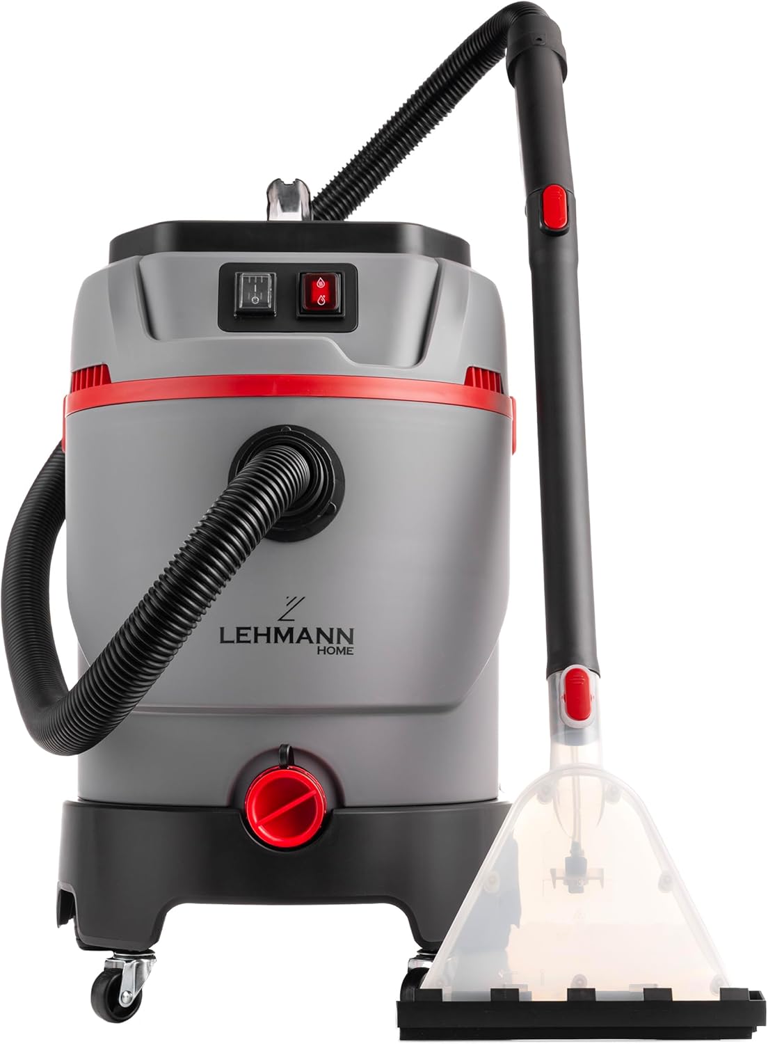 LEHMANN Primewash 2800 Waschsauger, Profi Teppichreiniger & Polsterreiniger mit Heißwasser 60°C, Nass- & Trockensauger mit 35 L Tank, Sprühextraktionsgerät für Textilien & Böden, Grau