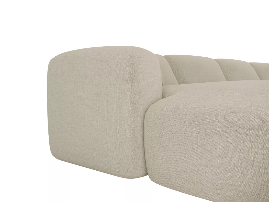 Grand canapé d'angle panoramique en tissu beige POGNI de Maison Céphy