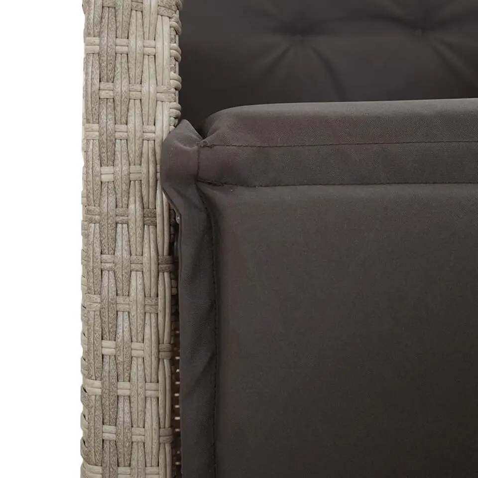 vidaXL - Verstelbare tuinstoelen en voetensteun - Grijs - Poly rattan - 2 stuks