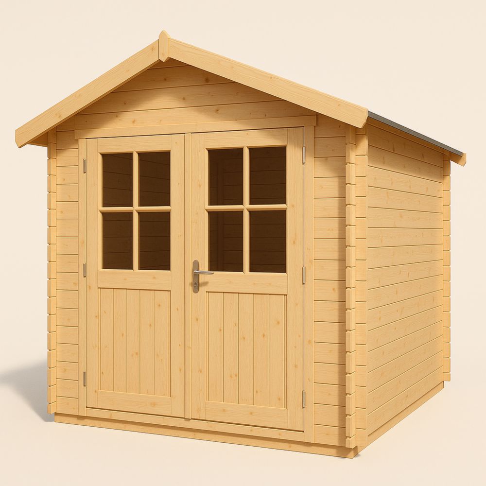Gartenhaus Holz Rechteckig Natur 240cm x 180cm x 210cm
