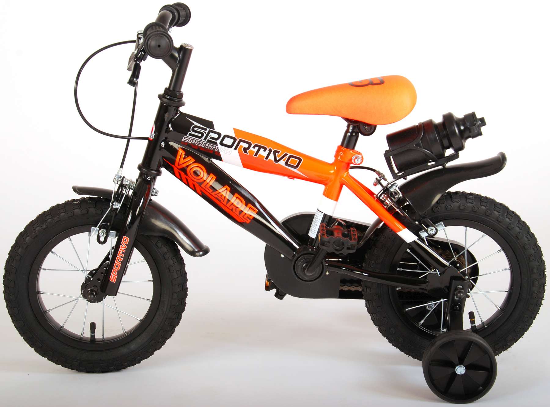 TPFSports Sportivo Kinderfahrrad - Jungen - 12 Zoll - 2 Handbremsen - Neon Gelb