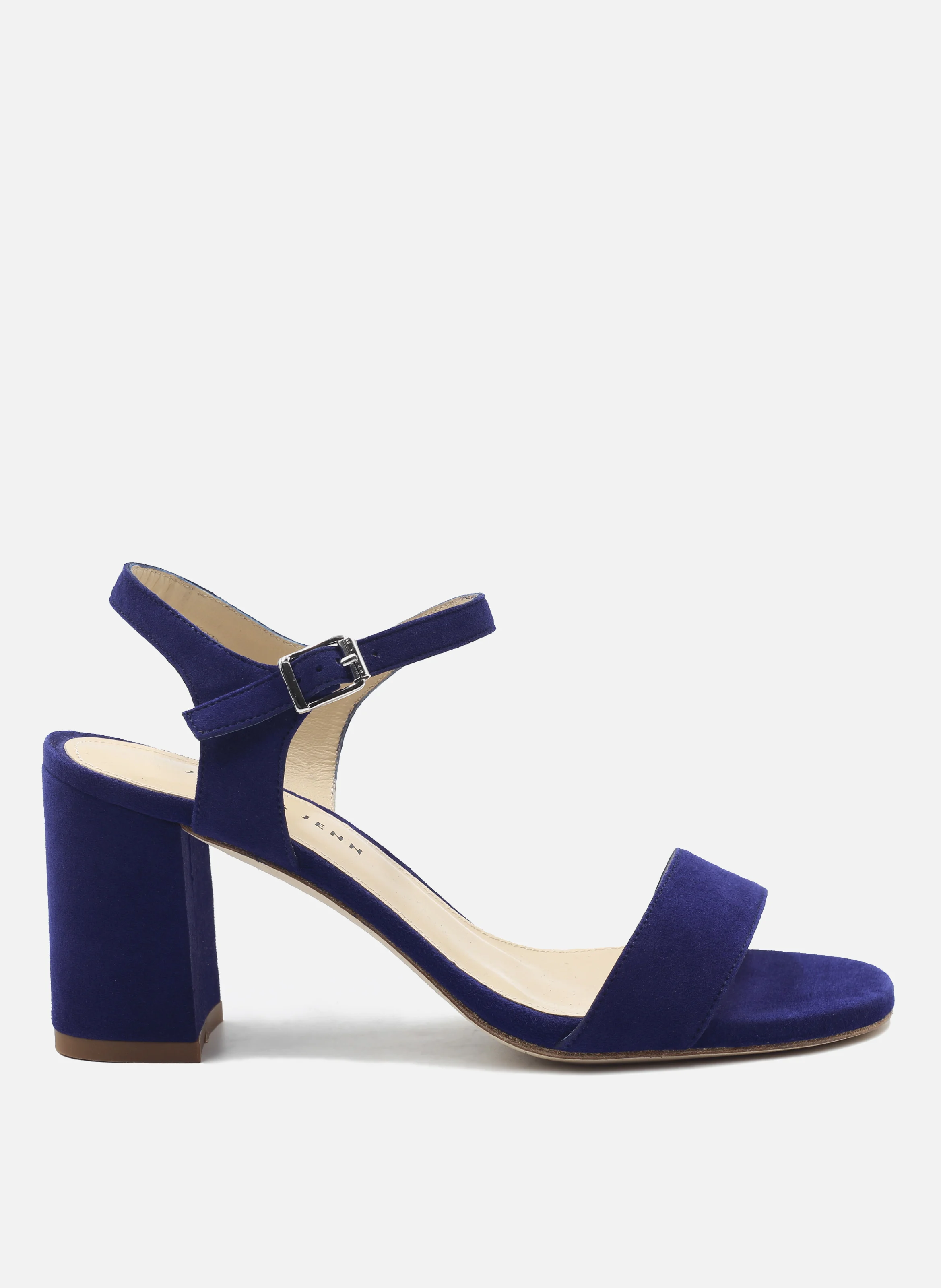 Sandales à talon cuir daim | Bleu