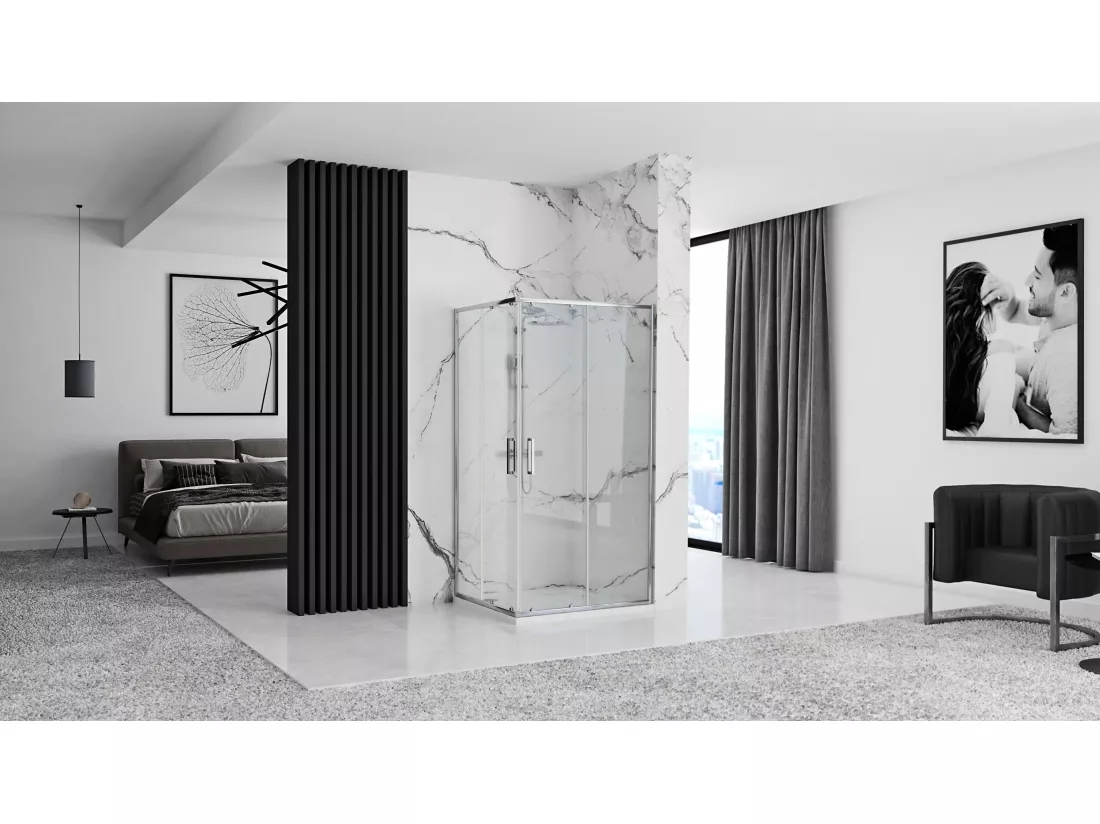 Cabine De Douche Rea Punto 80X80 Chrome