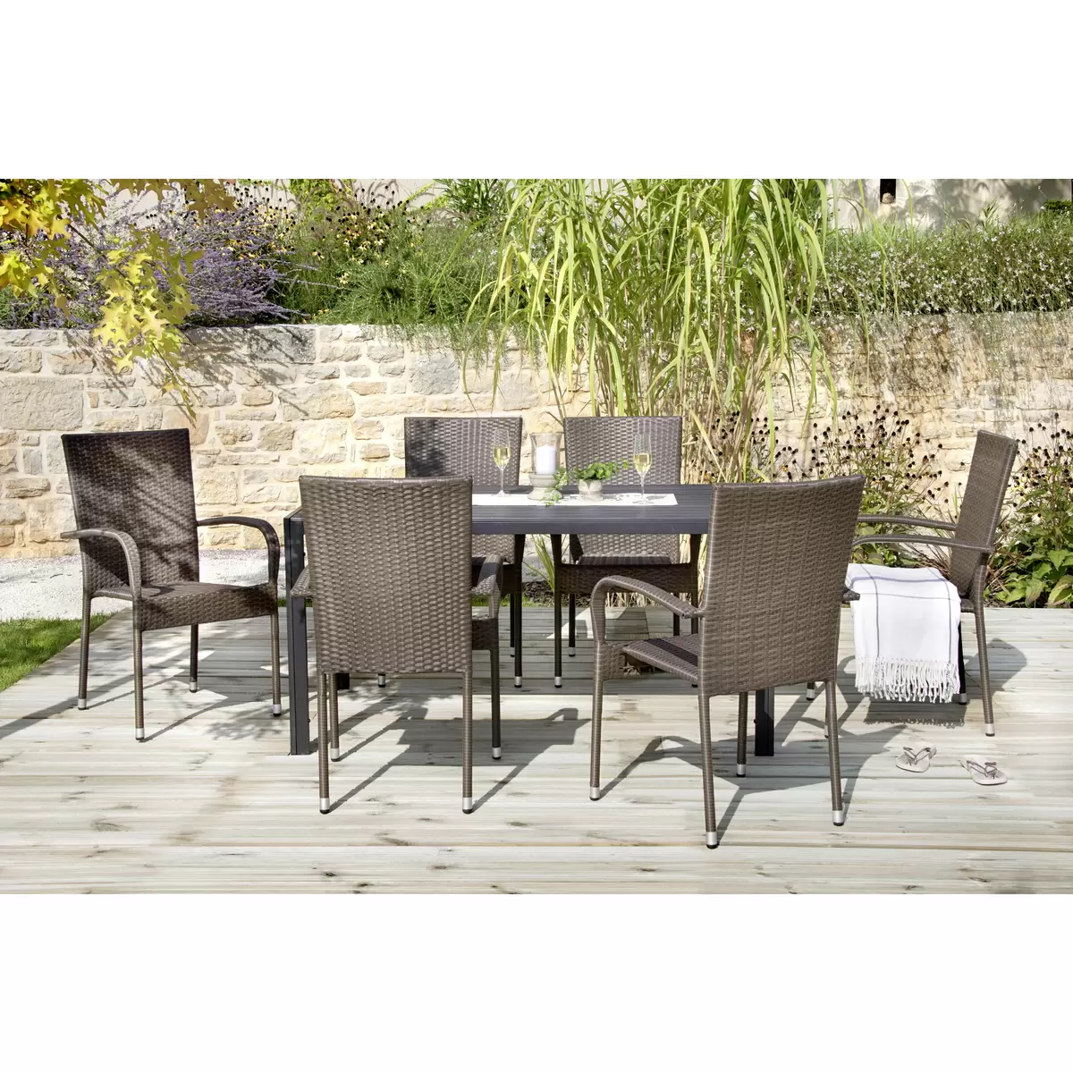 Ondega Gartentisch Milano dunkelgrau,schwarz