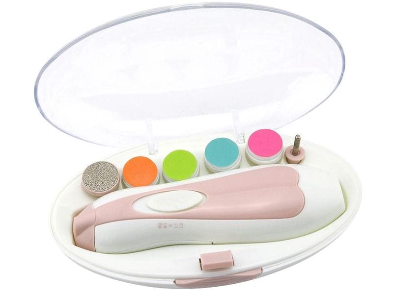 Haakaa Baby-Nagelpflegeset Hellrosa/Weiss Elektrischer Nagelschneider für Babys