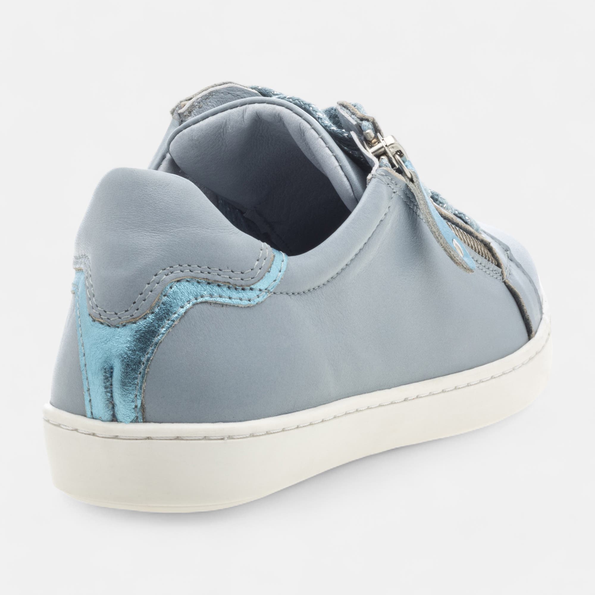 Baskets basses Femme en cuir bleu
