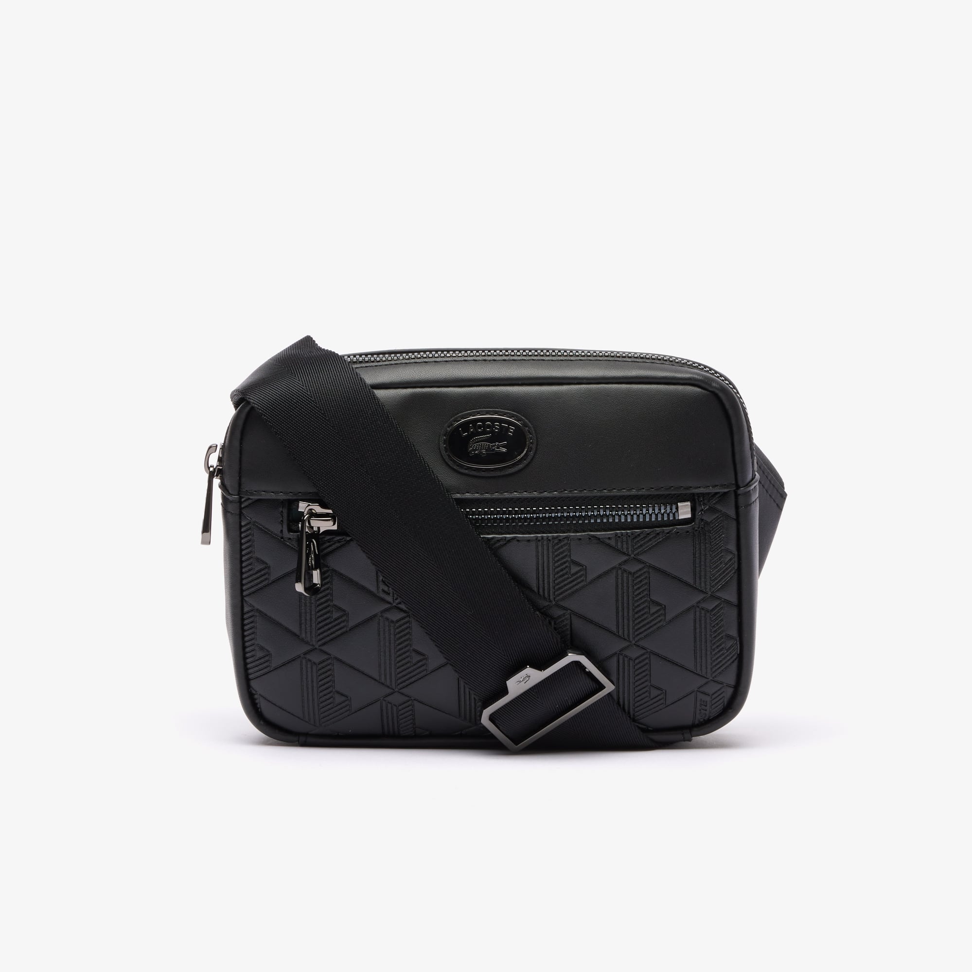 Sac bandoulière avec imprimé monogramme Sacoches & Pochettes - Noir - Lacoste - Homme