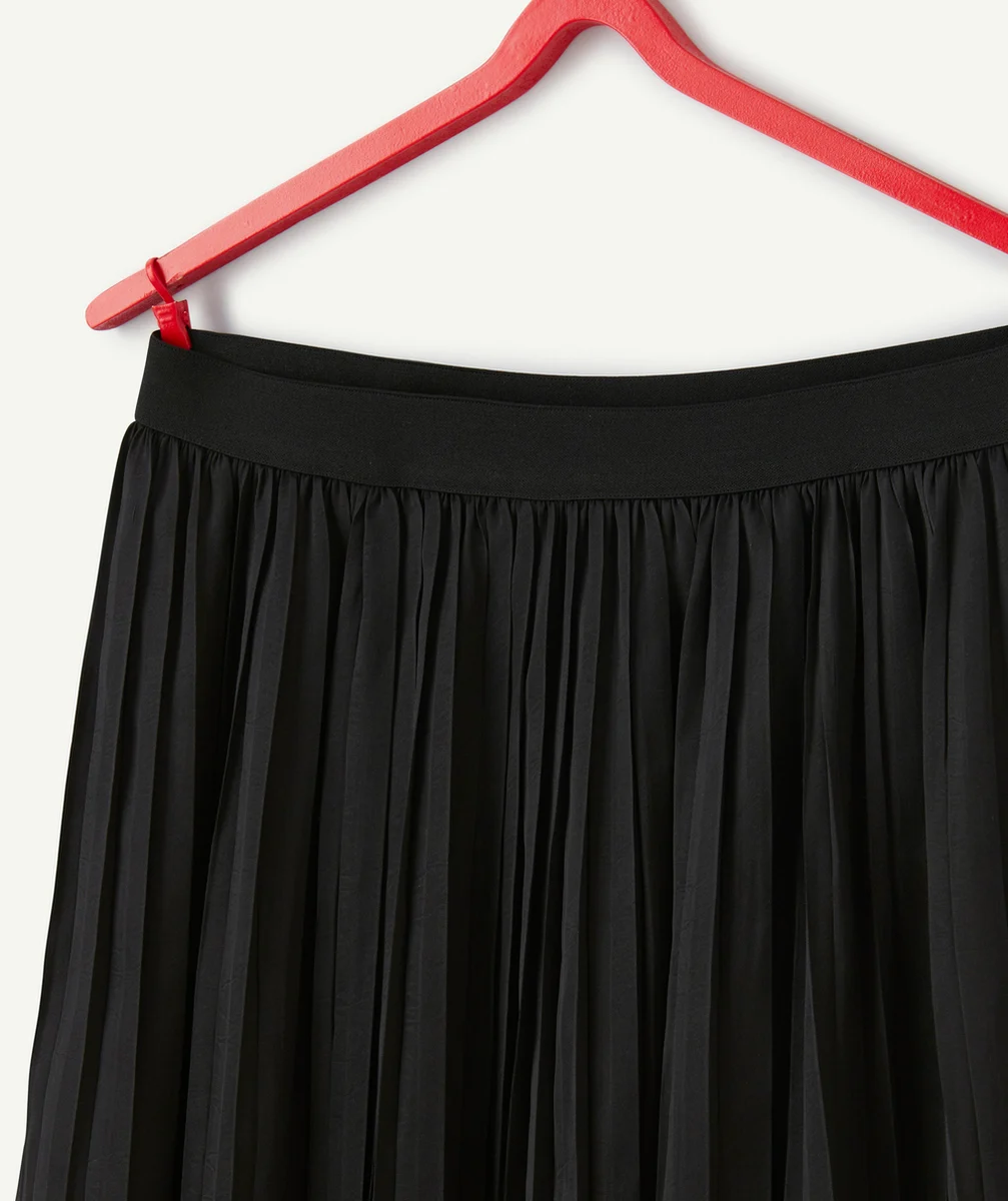 JUPE LONGUE FILLE PLISSÉE NOIRE