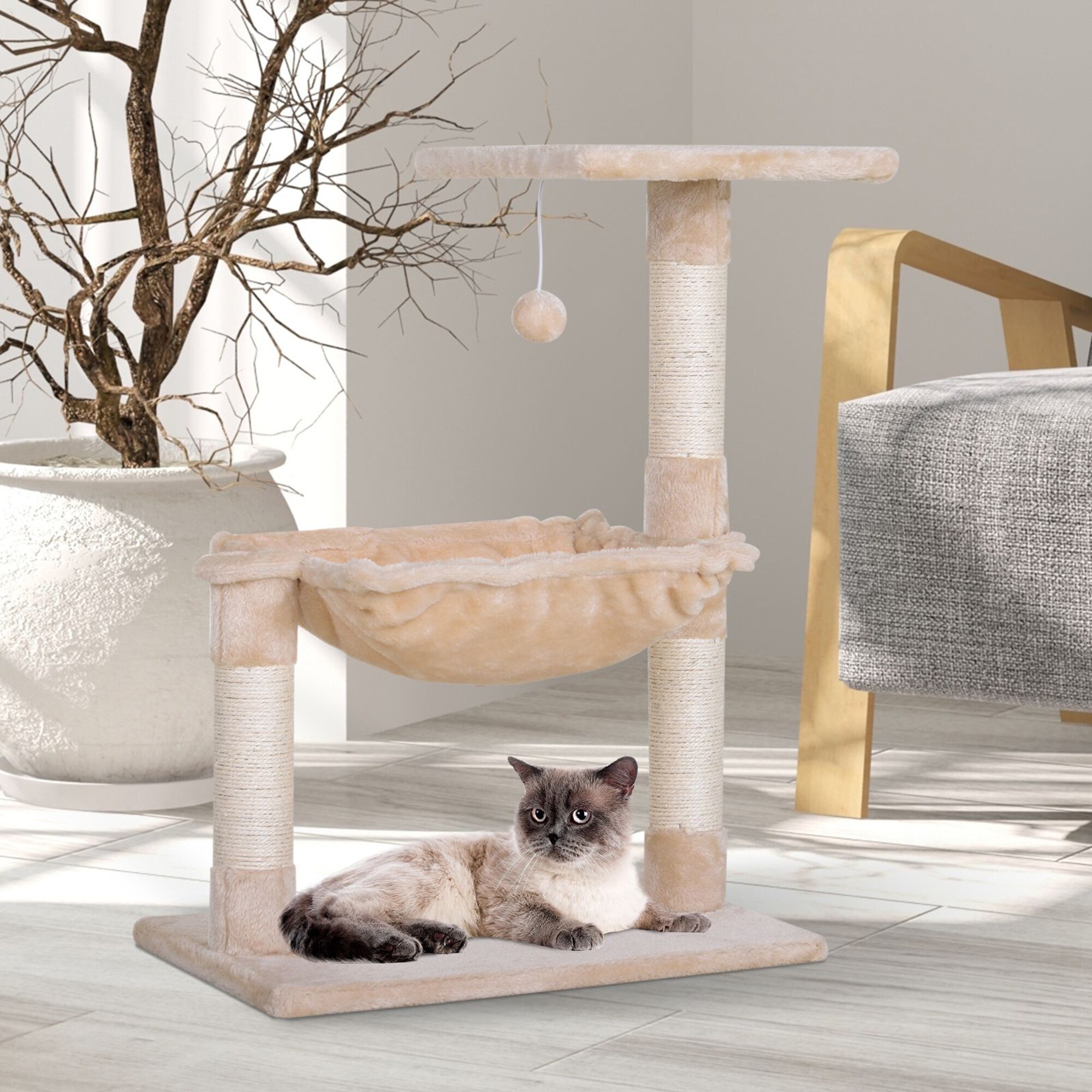 PawHut Katzenbaum mit Sisalsäulen 50 x 36 x 70 cm (LxBxH)