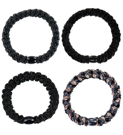 Kknekki Haargummis - 4er-Pack - Schwarz Mix