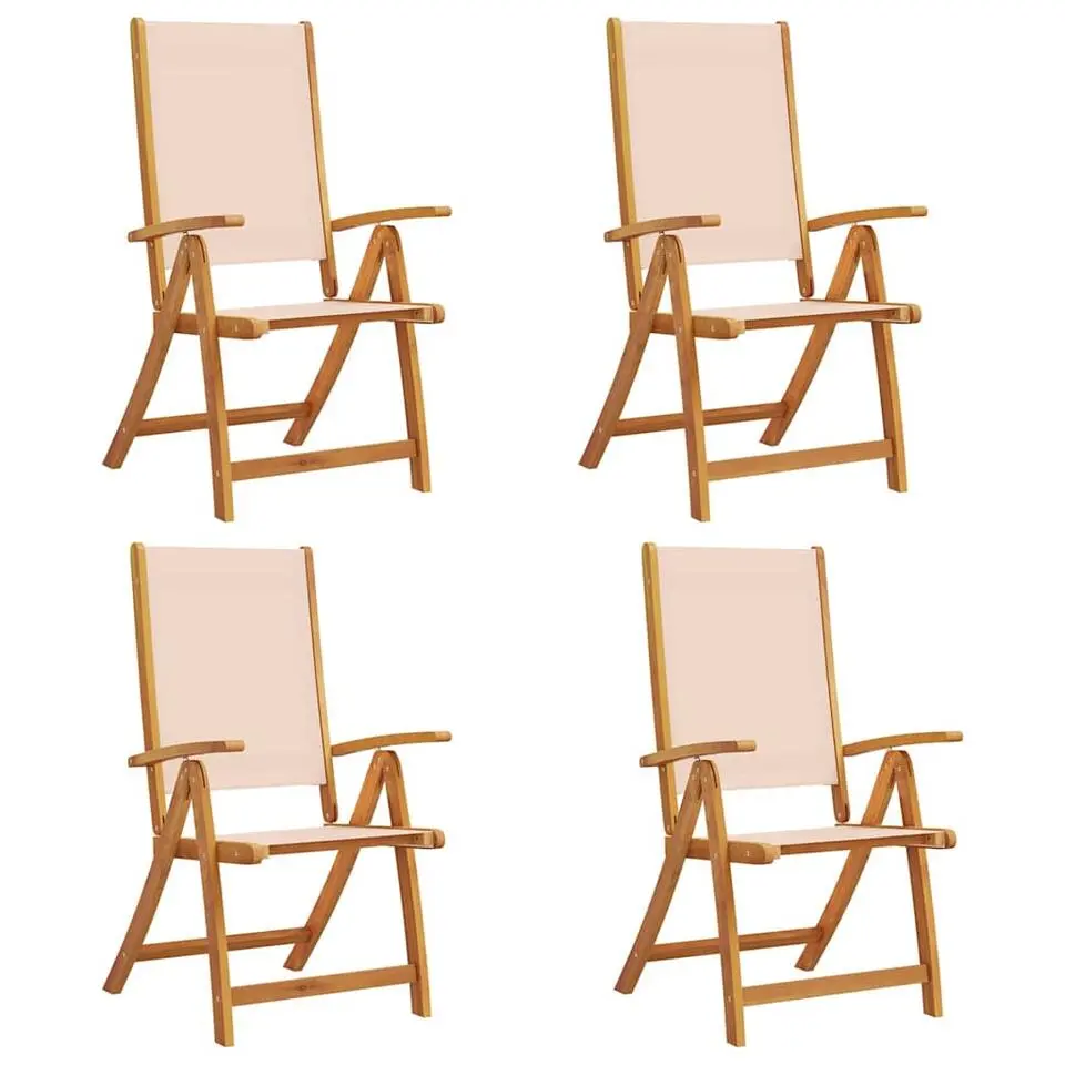 vidaXL - Inklapbare Tuinstoelen - Bruin - Acaciahout - 4 stuks