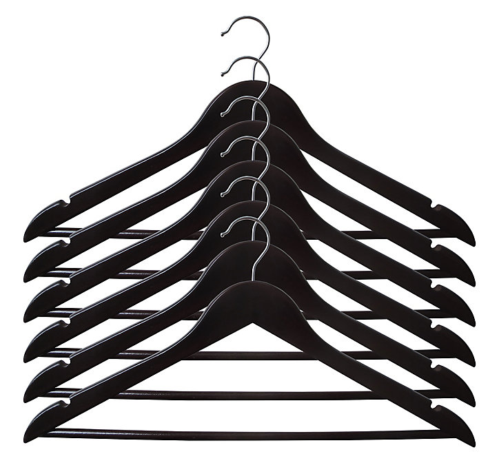 Ensemble de 6 cintres Maipo L. 44,5 cm bois noir
