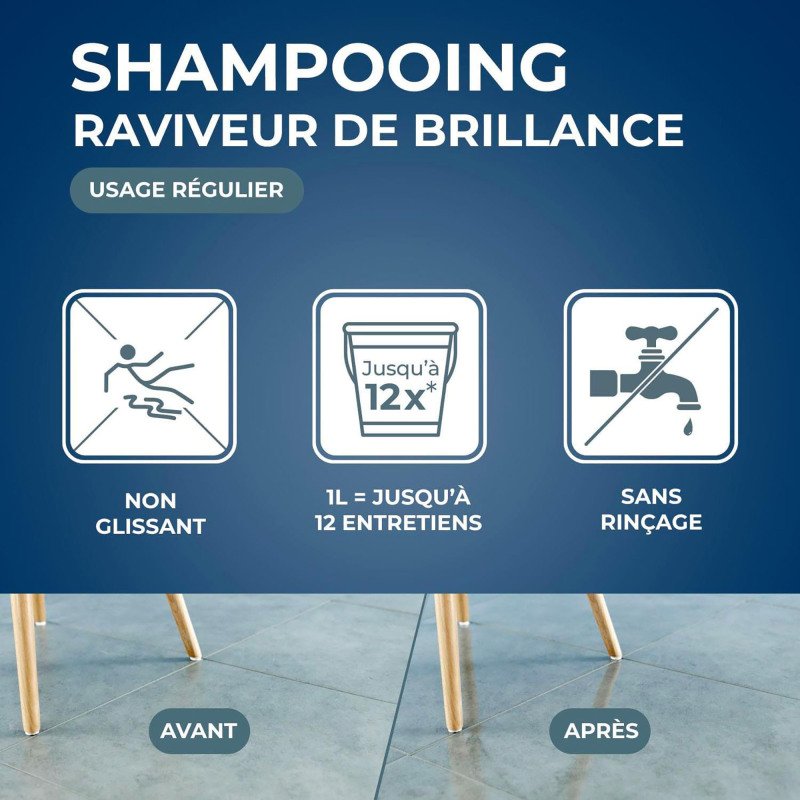 Shampoing autolustrant tous sols - 1 L