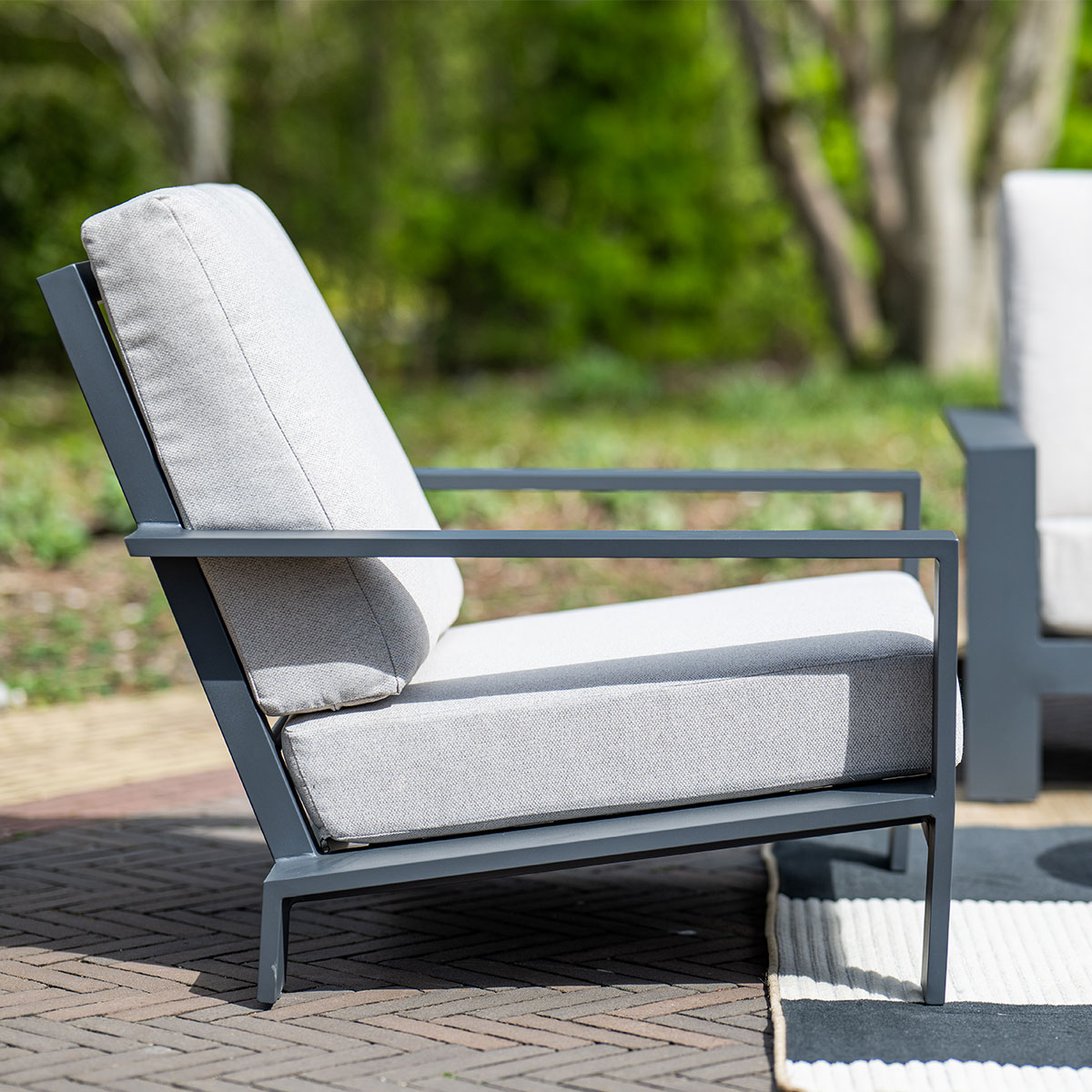 Lincoln lounge fauteuil - carbon black - desert sand