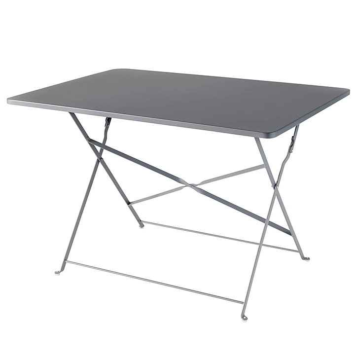 Table de jardin pliante Saba en acier coloris steel grey L.110 x l.70 x H.71 cm