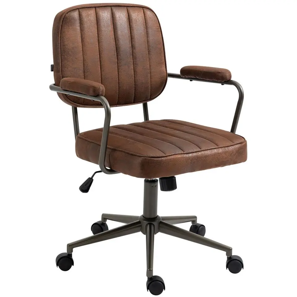 CLP Bureaustoel Natrona zwart Frame - Kunstleer - cognac