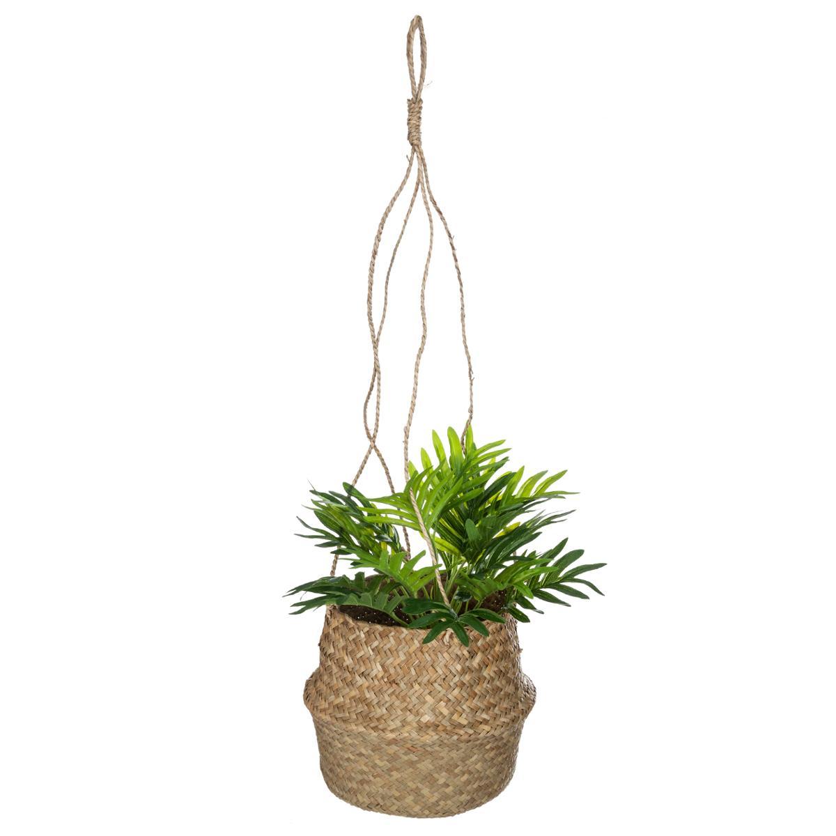 CACHE POT ROSEAU ETHNIQUE D.18CM