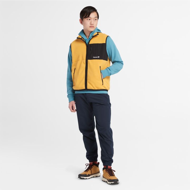 Colete de lã polar Outdoor Archive Polartec Série 200 para homens na cor amarela