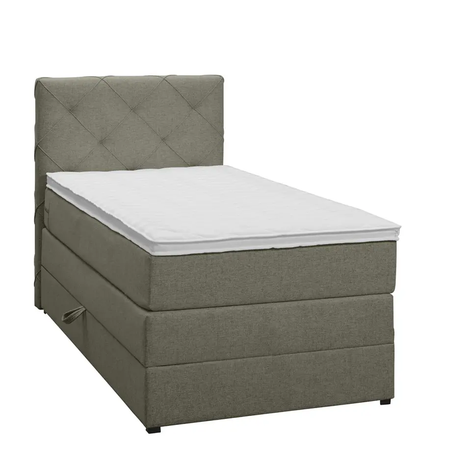 Boxspring met opbergruimte Liv geruit - groen - 90x200 cm