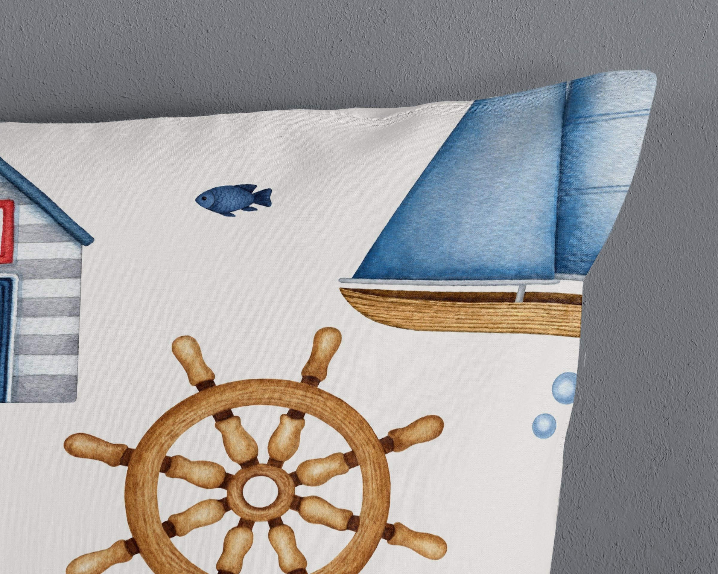 good morning Babybettwäsche »Ahoy« 2 Stk. tlg. 100% Baumwolle, Reissverschluss, Wendeoptik, Baby, Kind, Maritim