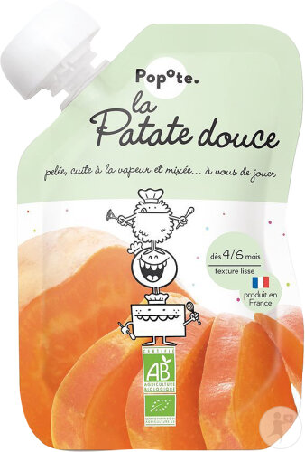 Popote Gourde Patate Douce Dès 4/6 Mois Bio 120g