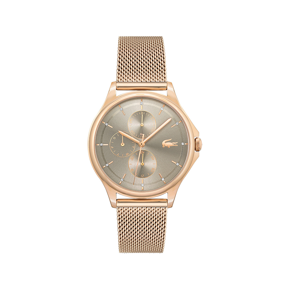 Montre LACOSTE Pleats femme bracelet acier doré rose