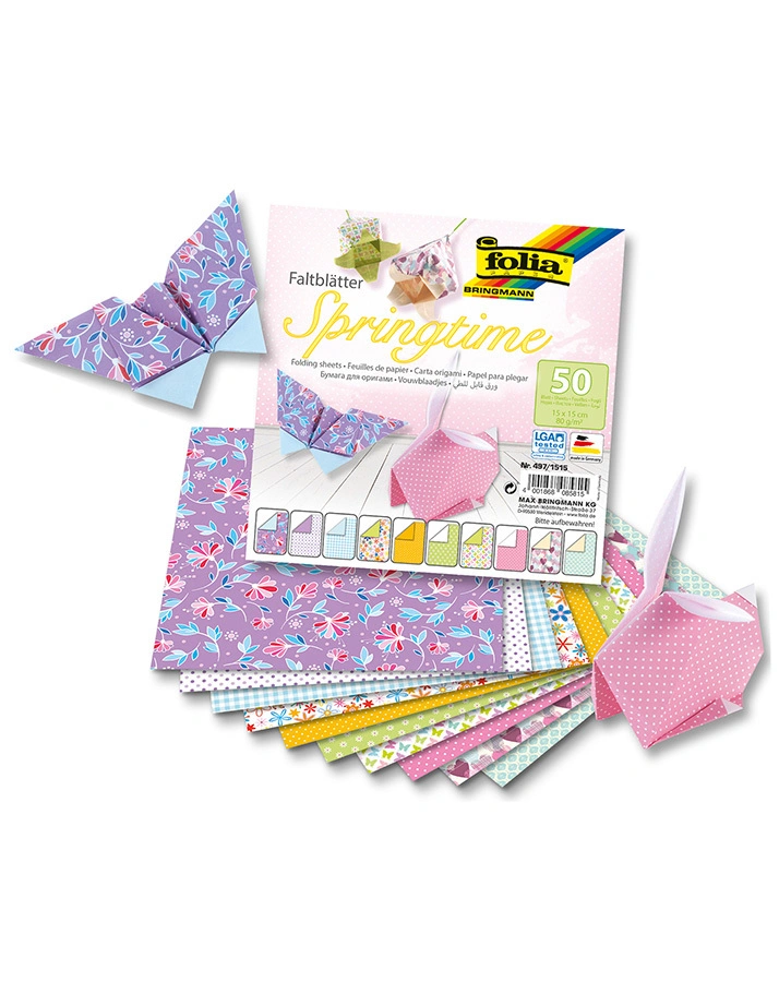 Faltblätter SPRINGTIME 50-teilig in bunt