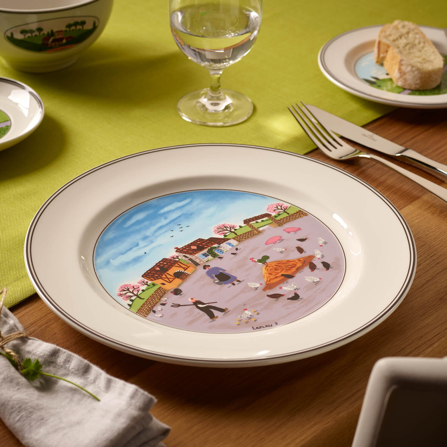 Design Naif Dinner plate Multi-colored, 10.7'', Premium Porcelain