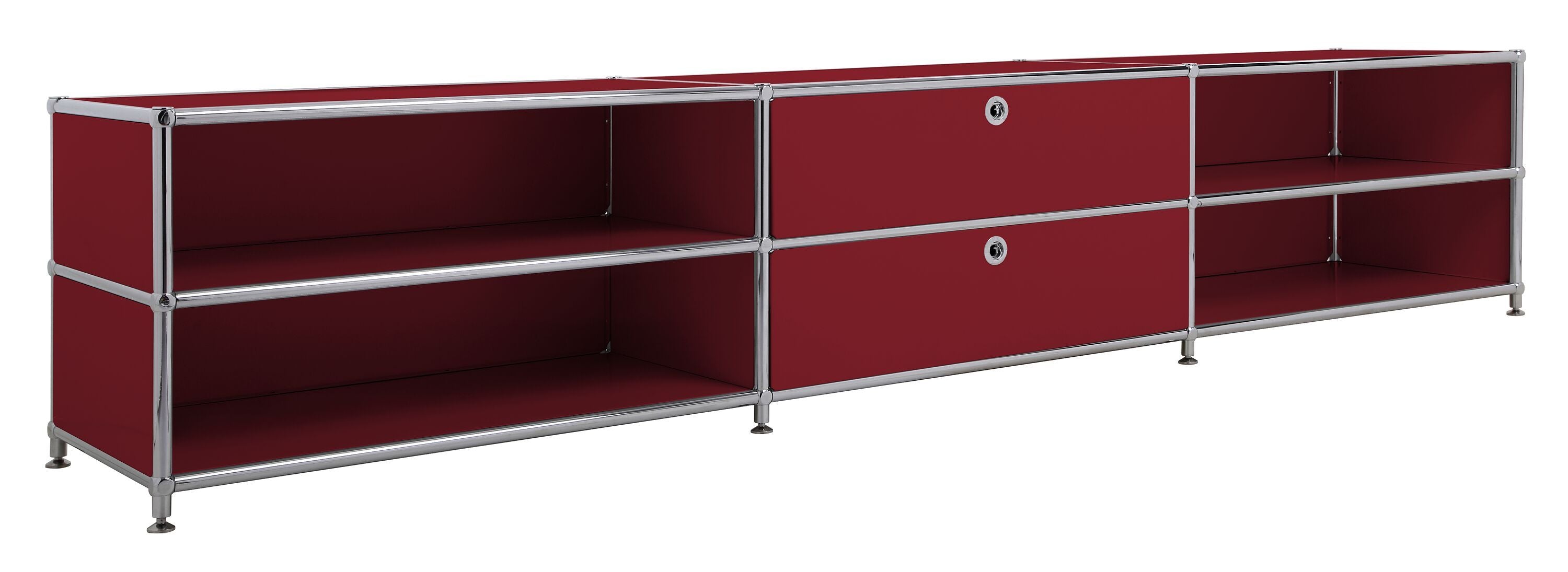 FLEXCUBE Lowboard - Rot / B: 227.0 cm x T: 40.0 cm x H: 44.5 cm
