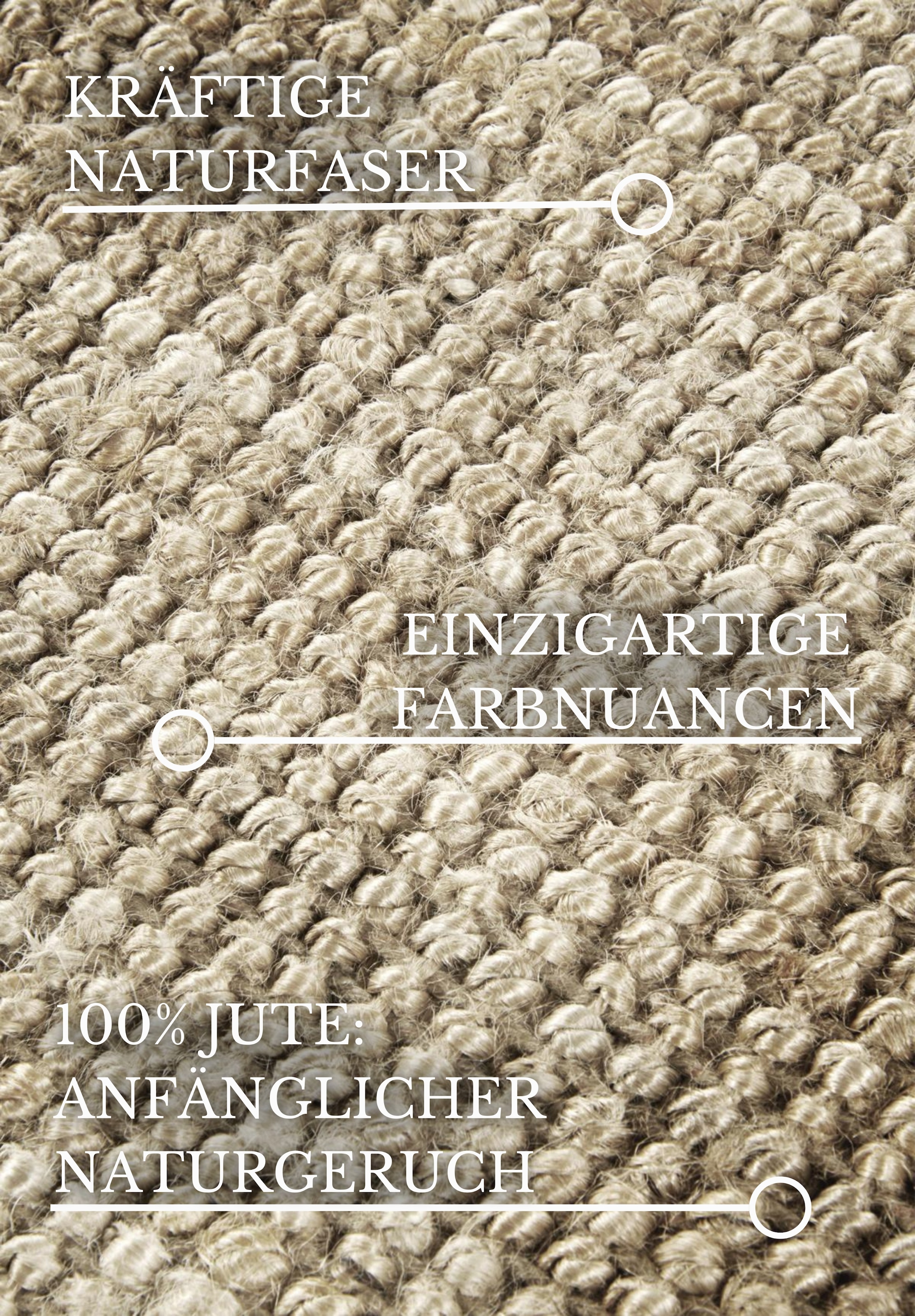 Villeroy & Boch Teppich »Rosalie Juteteppich« rechteckig 10 mm Höhe Läufer, 100% Jute, Natur, Wohnzimmer, Esszimmer, Schlafzimmer, GRS