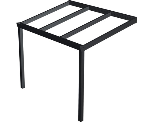 Expert terrasoverkapping met helder polycarbonaat, 300 x 250 cm, antraciet structuur