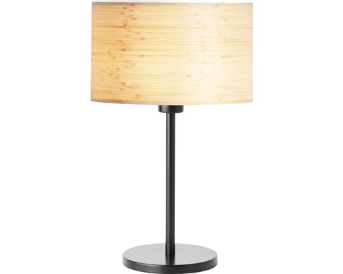Romm 1-lichts tafellamp, HxØ 42x25 cm, zwart/bruin/naturel