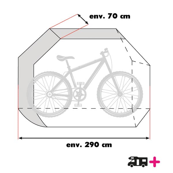 Housse porte-vélos camping-car 2 à 3 vélos avec poche