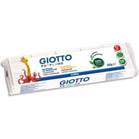 Patplume giotto matiere vegetale souple ne seche pas  pain predecoupe 350g coloris  blanc