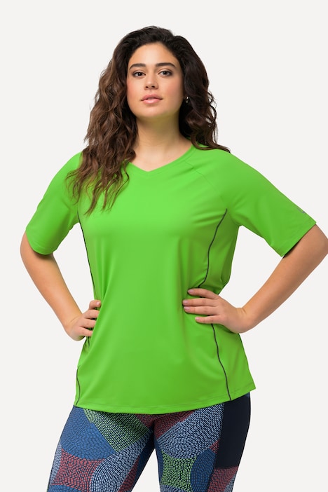 T-Shirt, UV-Schutz 50+, V-Ausschnitt, Halbarm