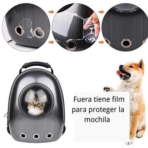 Mochila preta para transportar animais de estimação